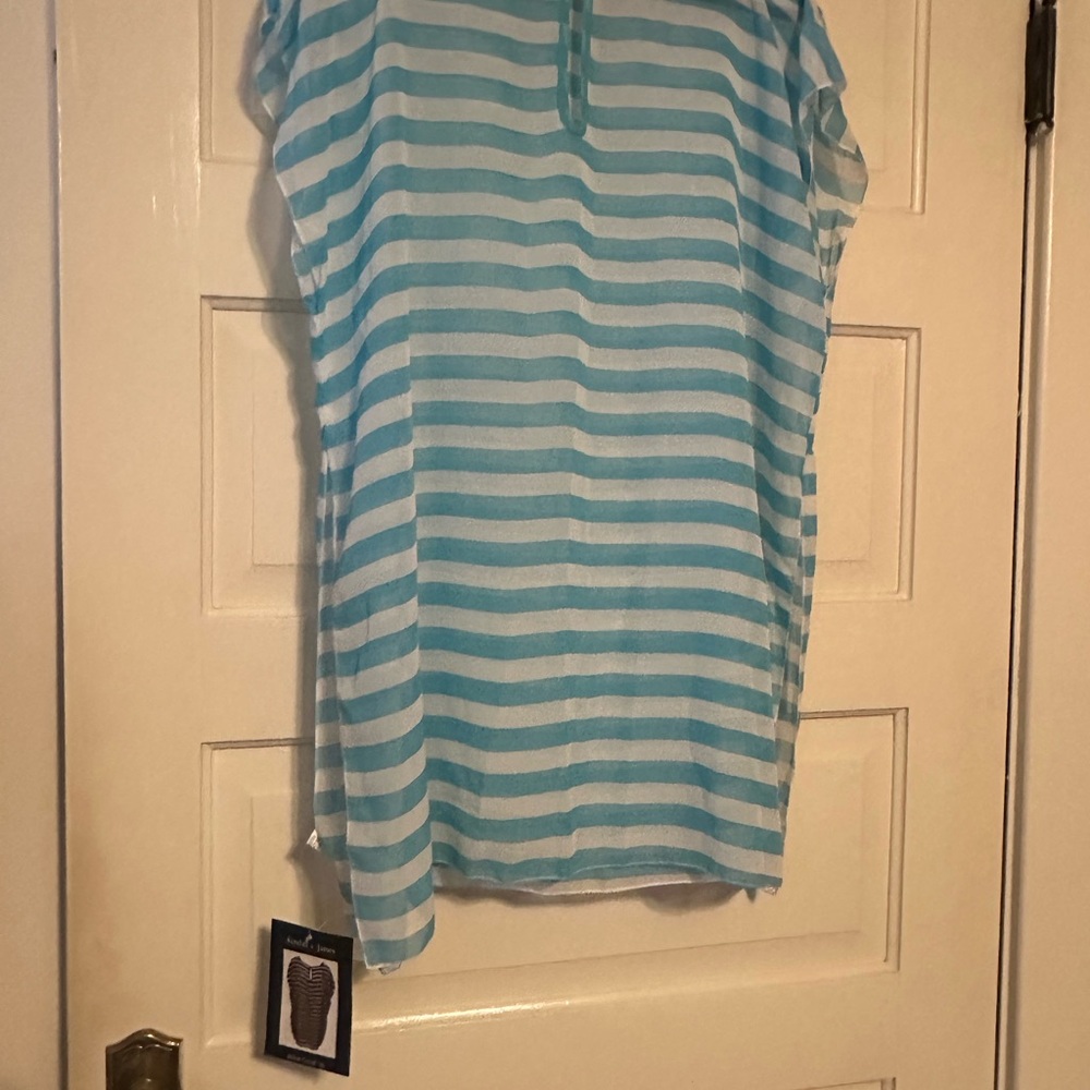 Blue and White Striped Top